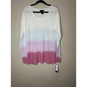 Women's Dip Dyed Tunic Sweater - Design 365 White XL